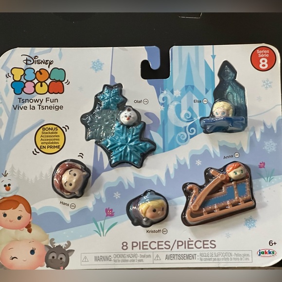 Tsum Tsum Disney-Tsnowy Fun 8pc Frozen Theme Collectible Set Collectible Figures - Picture 4 of 5